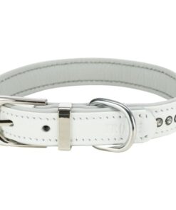 TRIXIE Active Comfort kivikestega nahast kaelarihm S-M 27-33cm/15mm, valge