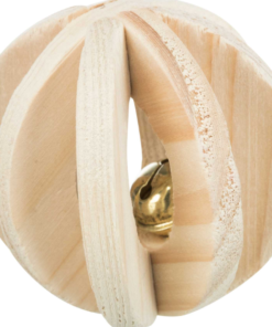 Mänguasi kassidele võrepall kellukesega, puit, ø 6 cm