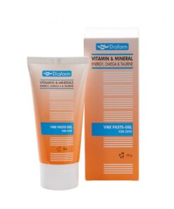 Diafarm vitamiinide, mineraalainete ning rasvhapete ja tauriiniga täiendsööt kassidele 50 g