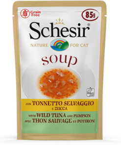 Schesir supp metsiku tuunikala ja kõrvitsaga kassidele 85g