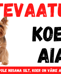 Hoiatussilt "Koer aias" 25 x 15 cm, yorkie