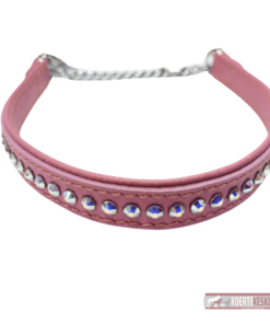 Onega poolpoov kaelarihm "Kalliskivi" 100% nahk, 30 cm, roosa