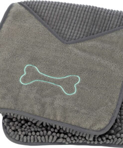 Trixie käetaskutega mikrokiudrätik koerale, 78x32 cm, hall