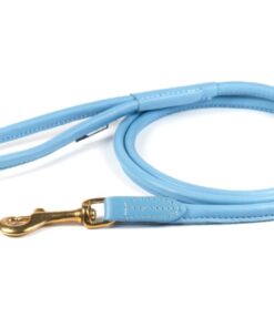 Nahast jalutusrihm ümmargune Ø6mm, helesinine, karabiin BGB