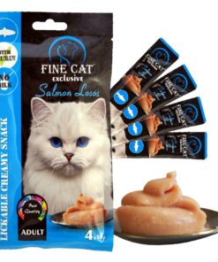 FINE CAT Exclusive LÕHEGA Kreemjas suupiste kassidele .4x15g