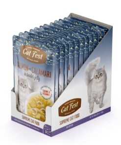 Salmon with calamari in jelly / Einekotike lõhe ja kalmaariga želees 12x70g