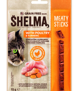 Shelma kana-ja kurkumiga pulgad kassidele  15g