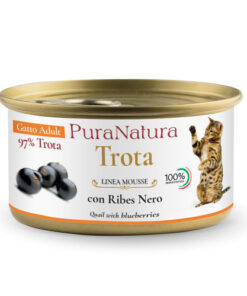 PuraNatura 24x 85g mousse konserv kassidele, forell ja mustsõstar