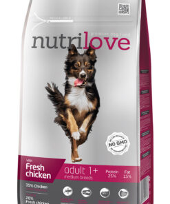 Nutrilove koeratoit adult medium fresh chicken 8 kg