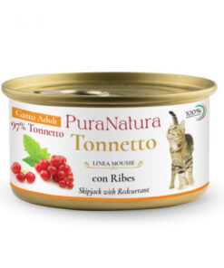 PuraNatura 24x 85g mosse konserv kassidele,tuunikala ja punanesõstar