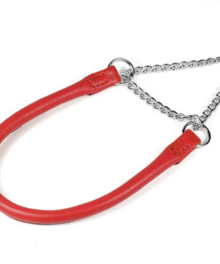 Onega poolpoov kaelarihm 45 cm x 8 mm, punane kuldse ketiga