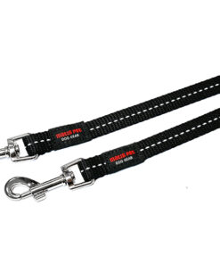 City Style 2-koera vaherihm jalutusrihmale 2,5cm/35cm, must helkurniitidega