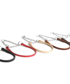 Onega poolpoov nahast kaelarihm 6mm/45 cm PUNANE