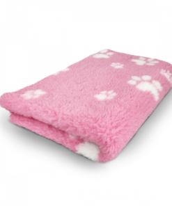 Vet Bed - Pink & White Paws - Non Slip - 150 x 100 cm