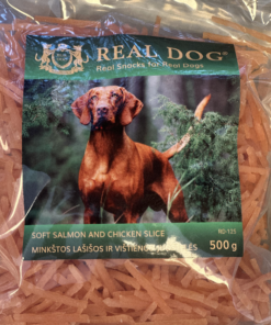 REAL DOG Snacks pehmed lõhe- ja kanaribad 500 g