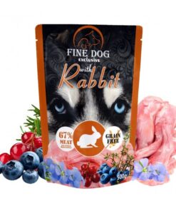 Rafi Fine Dog märgtoit  küülikuliha, mustikate ja jõhvikatega 10x500 g