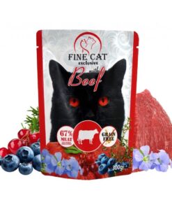 Fine Cat märgtoit veise, mustikate ja jõhvikatega  300 g