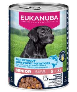 Täissööt (konserv) Eukanuba seenior koertele - Forell bataadiga 400g
