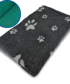 Vet Bed Antracite + Paws Green Backing 22mm 150x100cm